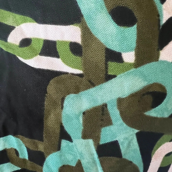 Diane von Furstenberg Matte Jersey Chain Print Dress Green Blue Pink XS New - Picture 4 of 7